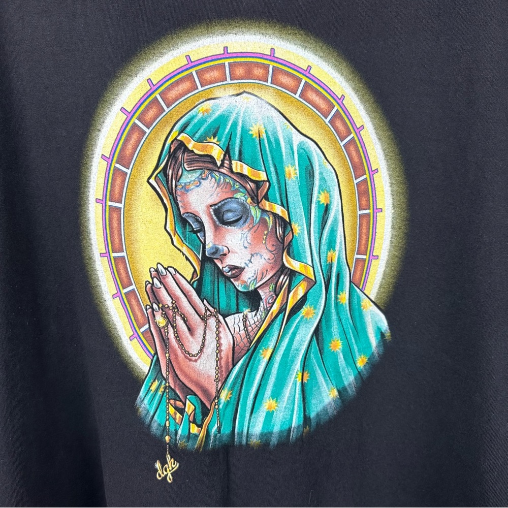 DGK Dirty Ghetto Kids Our Lady Mens Crew Neck T-Shirt Size 2XL Virgin Marry - Picture 2 of 4